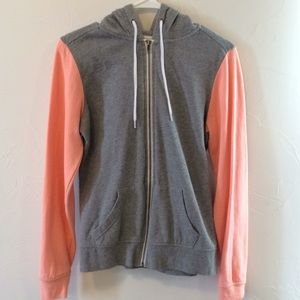 Peach and grey Zip up hoody